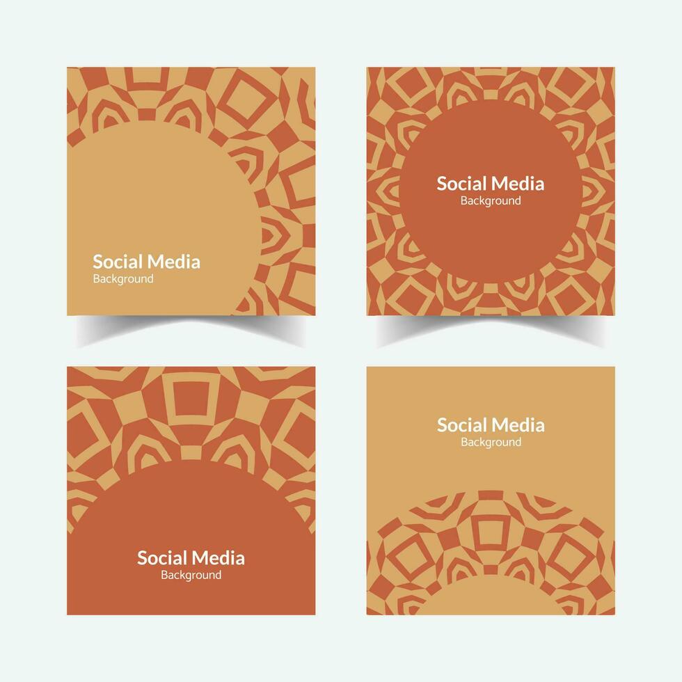 abstract ornamental pattern square background social media template vector