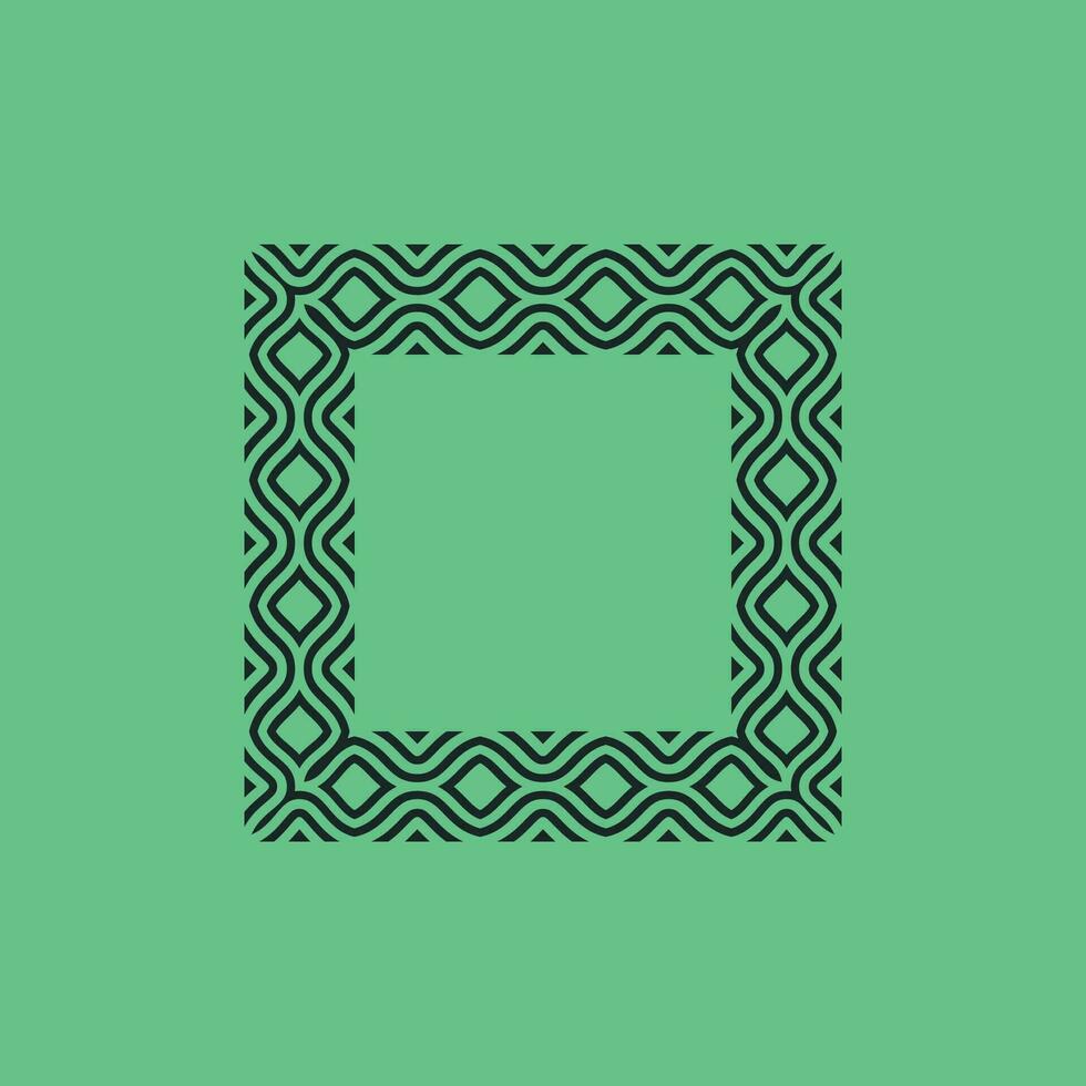 abstract art decorative square ornamental pattern frame vector