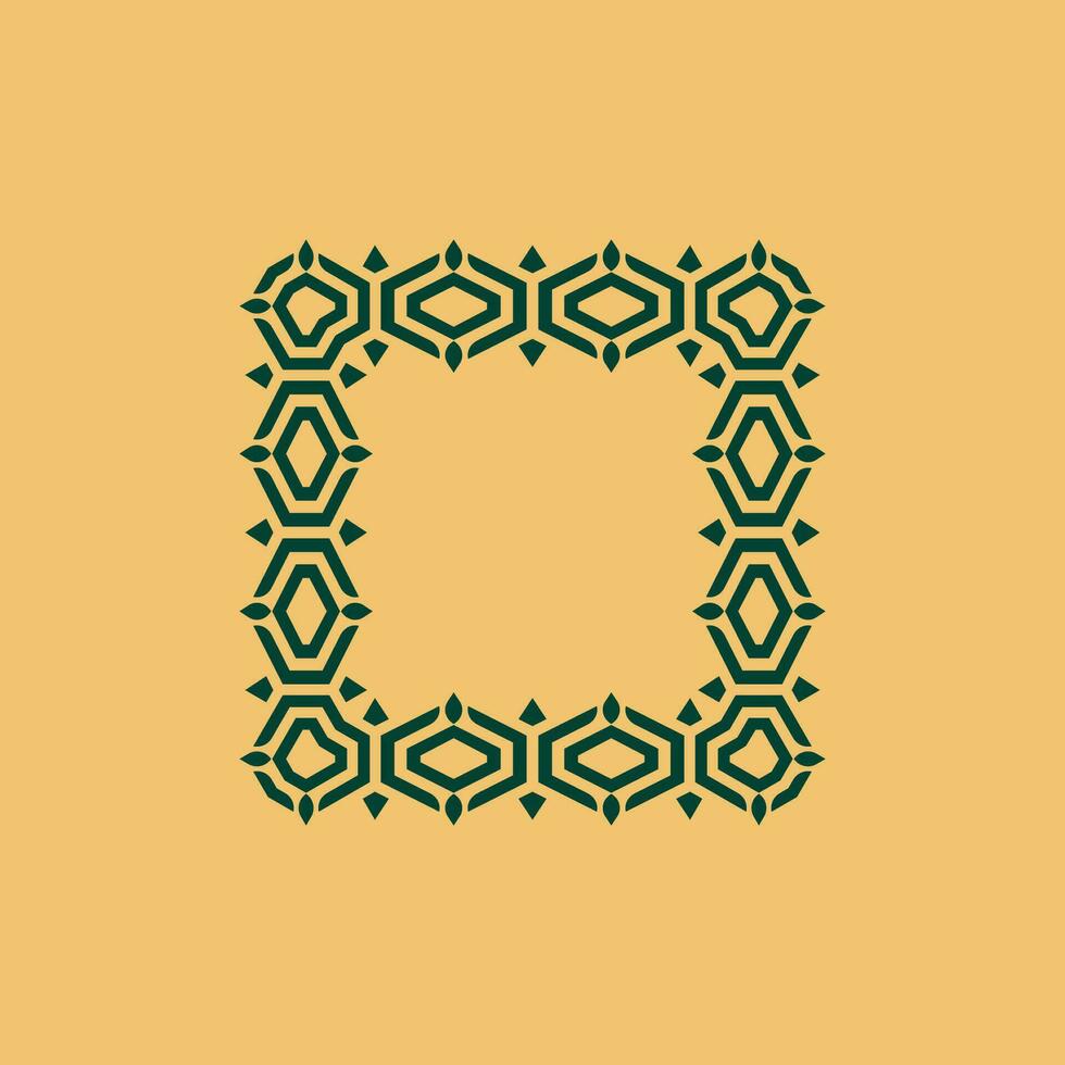 abstract art decorative square ornamental pattern frame vector