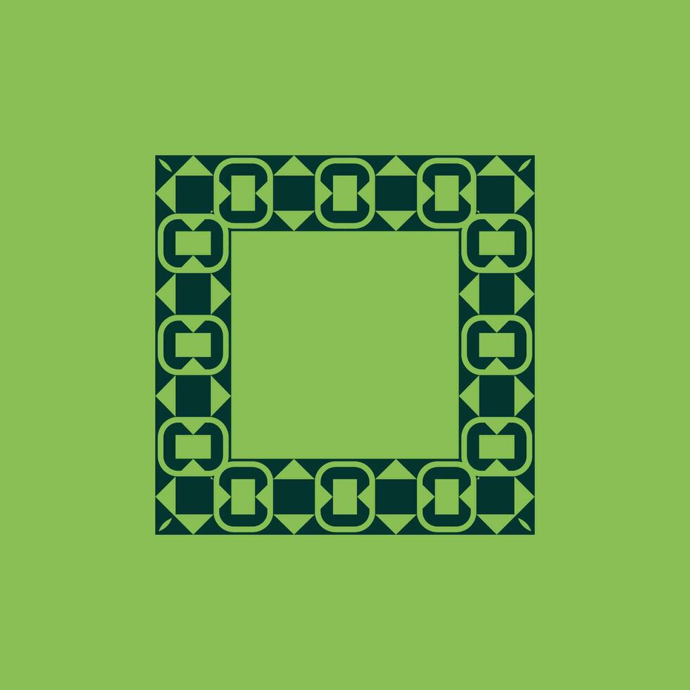 abstract art decorative square ornamental pattern frame vector