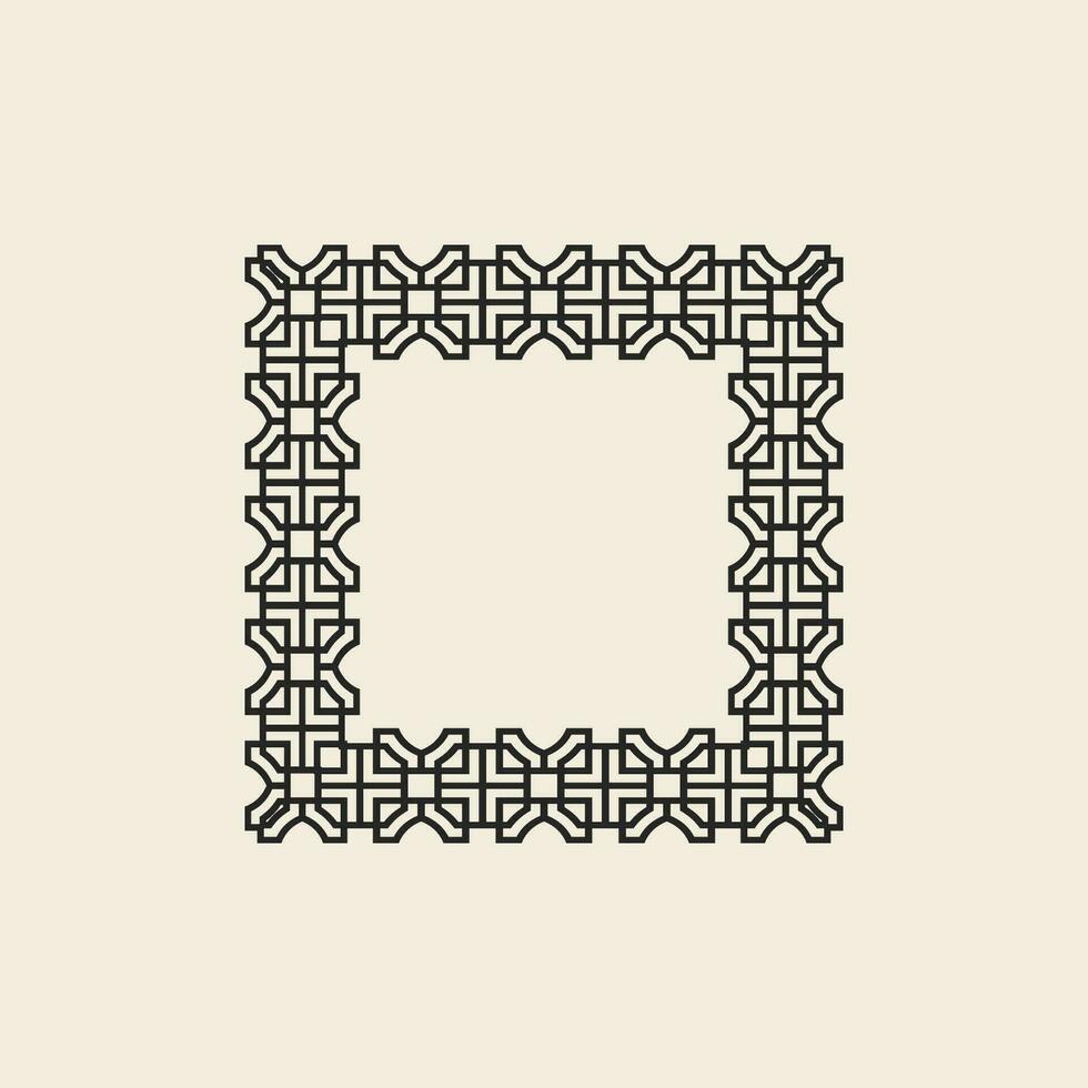 abstract art decorative square ornamental pattern frame vector