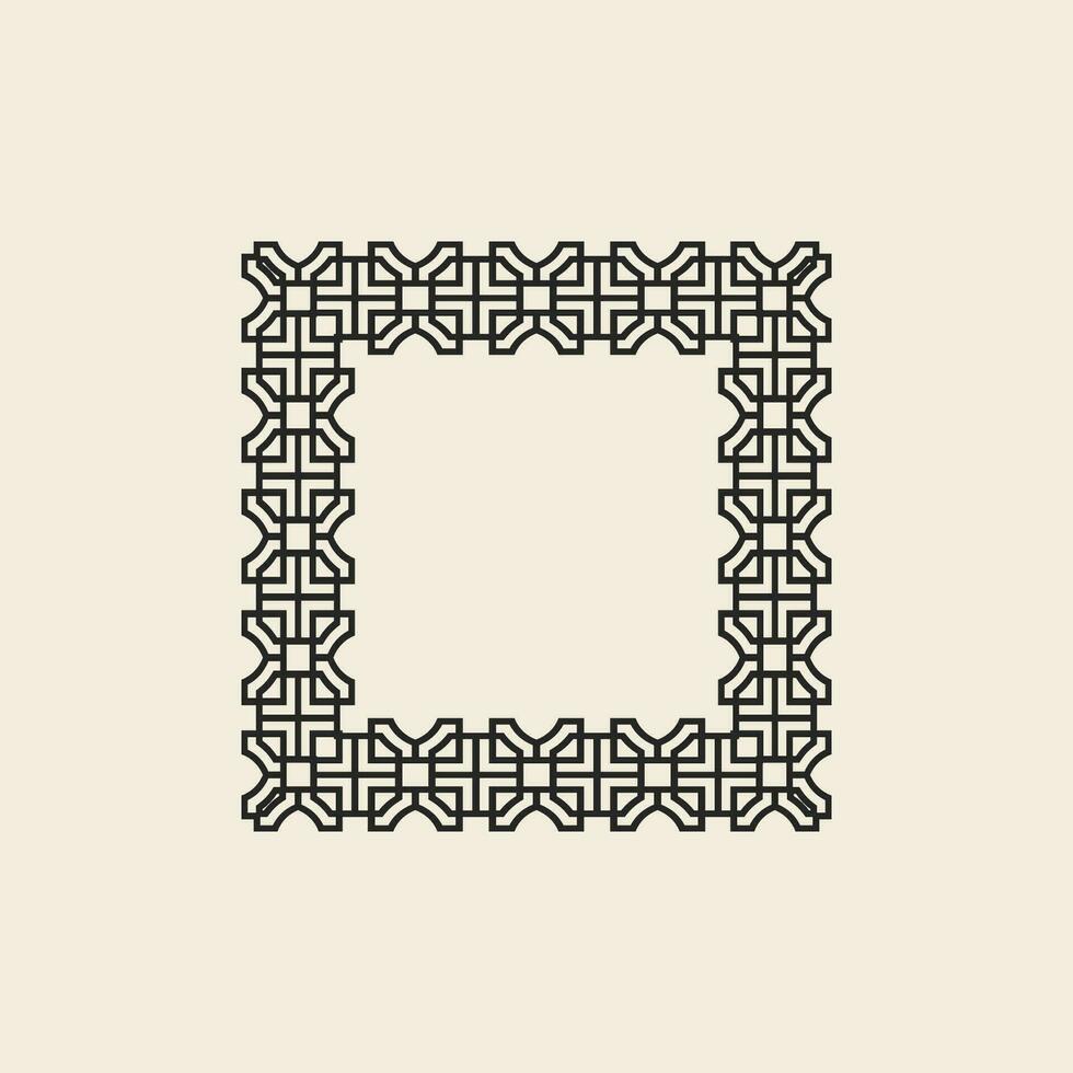 abstract art decorative square ornamental pattern frame vector