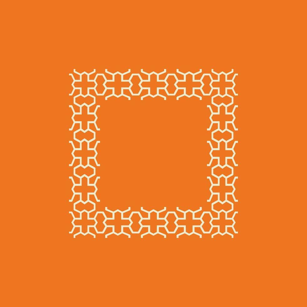 abstract art decorative square ornamental pattern frame vector