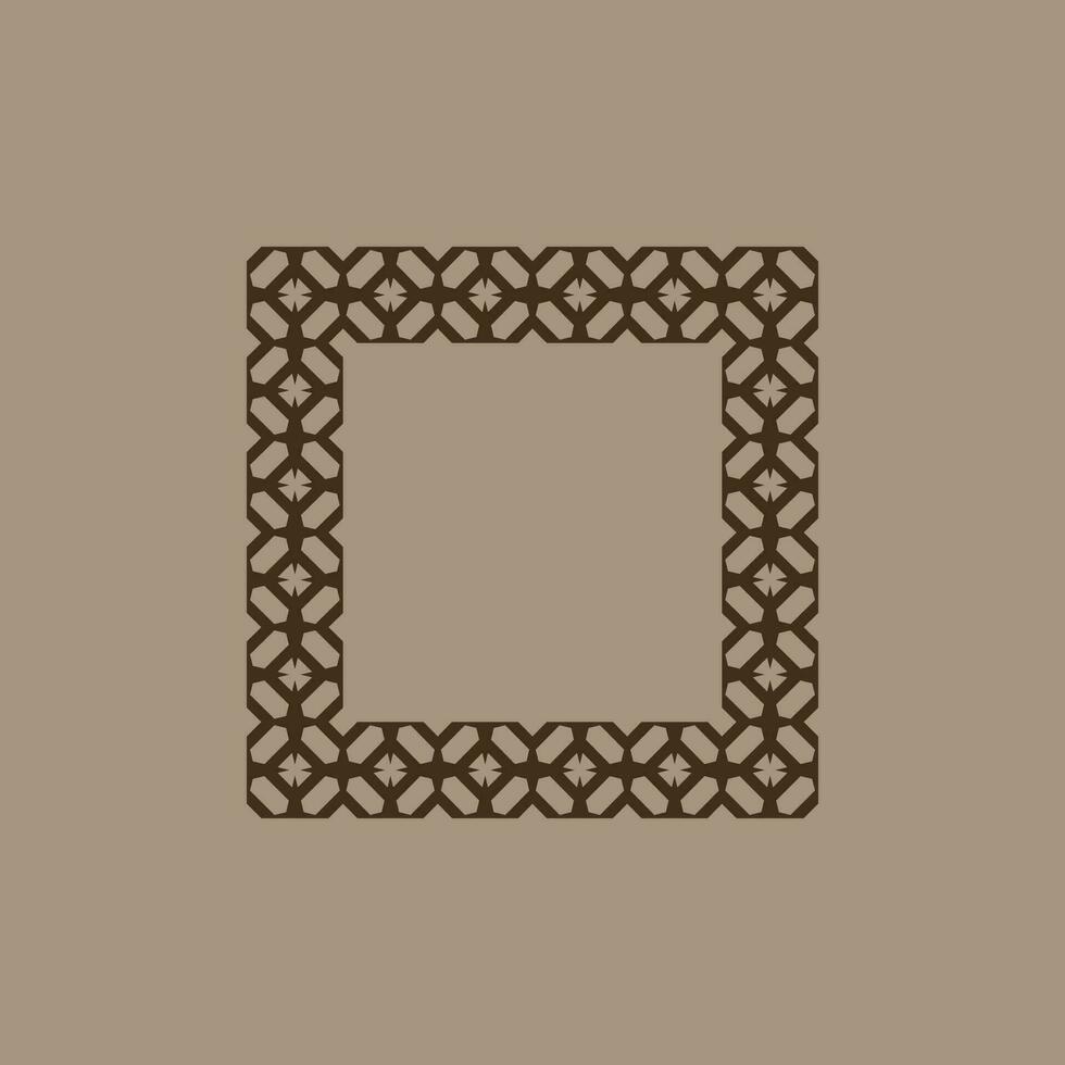 abstract art decorative square ornamental pattern frame vector