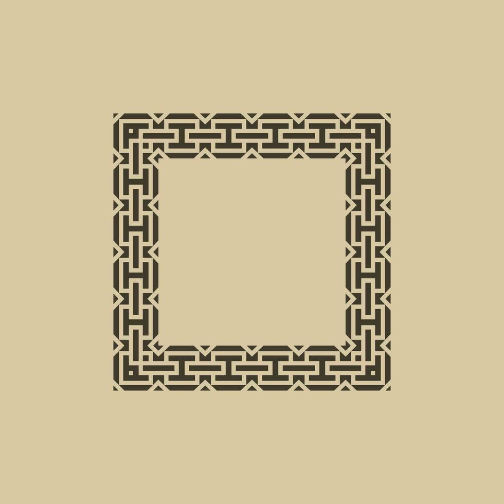 abstract art decorative square ornamental pattern frame vector