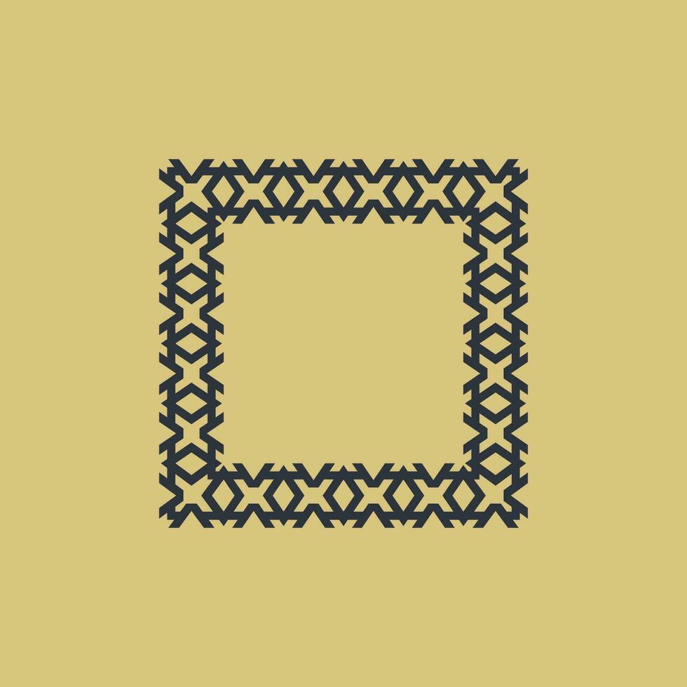 abstract art decorative square ornamental pattern frame vector