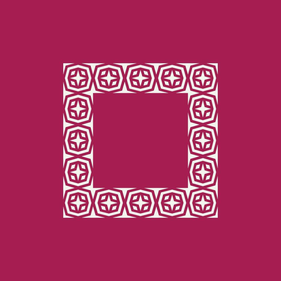 abstract art decorative square ornamental pattern frame vector