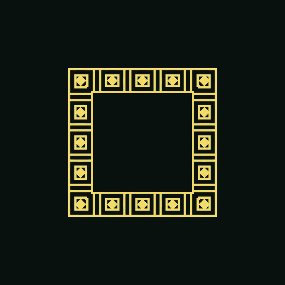 abstract art decorative square ornamental pattern frame vector