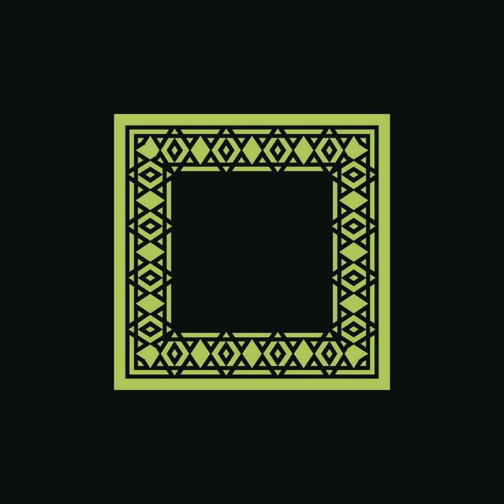 abstract art decorative square ornamental pattern frame vector
