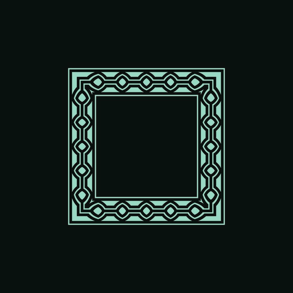 abstract art decorative square ornamental pattern frame vector