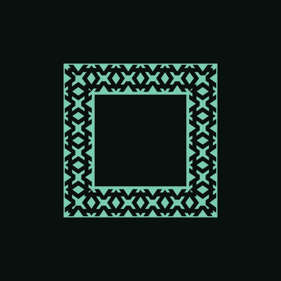 abstract art decorative square ornamental pattern frame vector