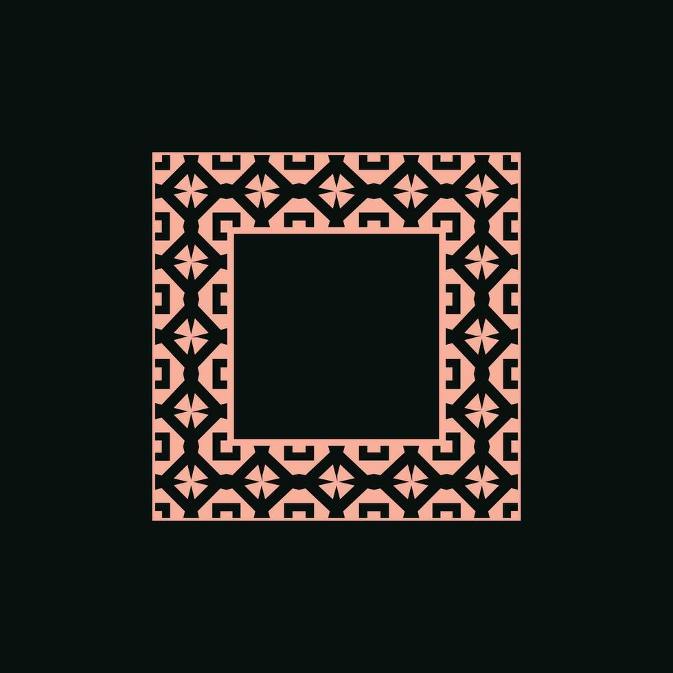 abstract art decorative square ornamental pattern frame vector