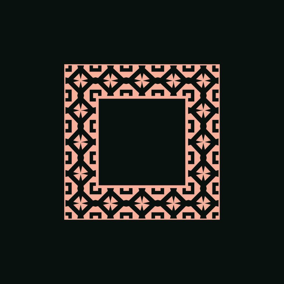 abstract art decorative square ornamental pattern frame vector