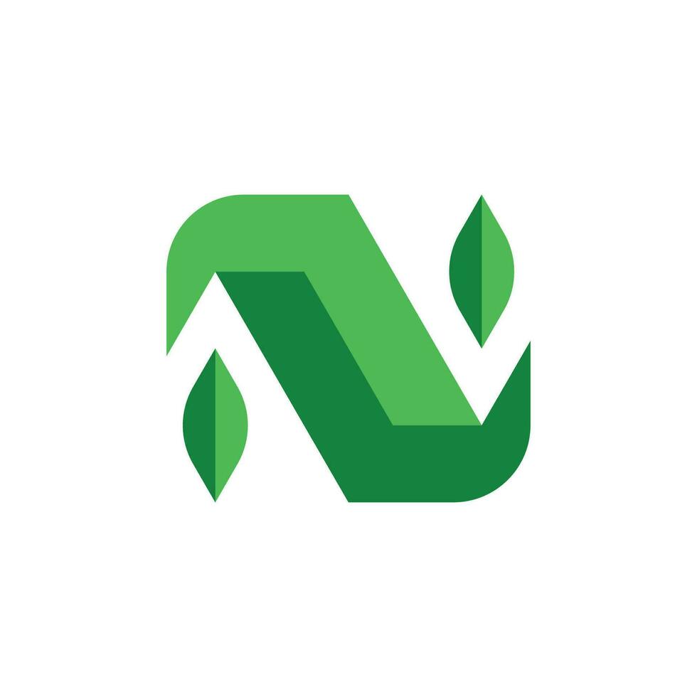 Modern and Elegant letter N leaf or leaves logo vector