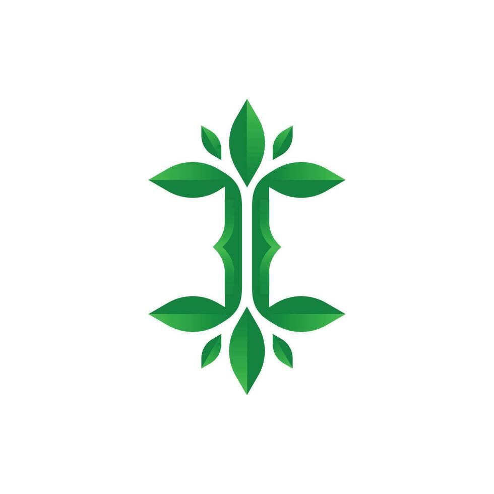 Modern and Elegant letter I leaf or leaves logo vector