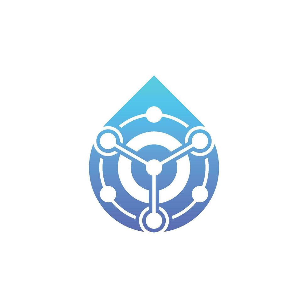 modern droplet logo combined with analytic digital data vector
