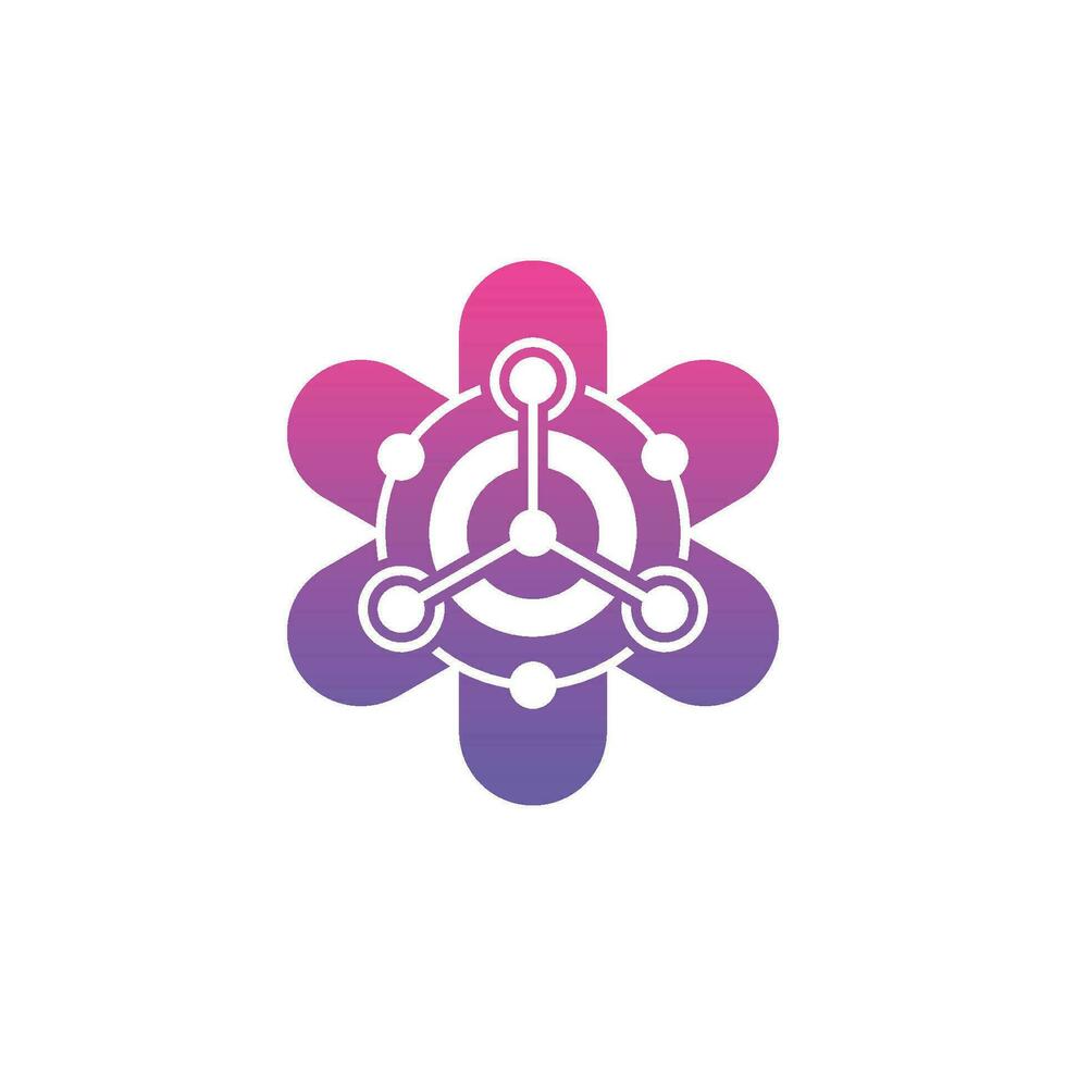 modern asterisk logo combined with analytic digital data vector