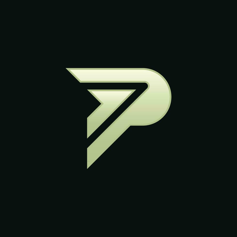 fancy, elegant and modern letter P arrow direction logo vector