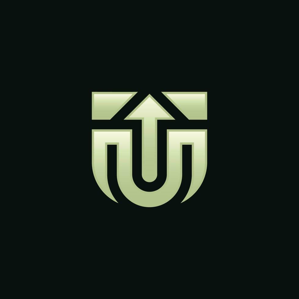 fancy, elegant and modern letter U arrow direction logo vector
