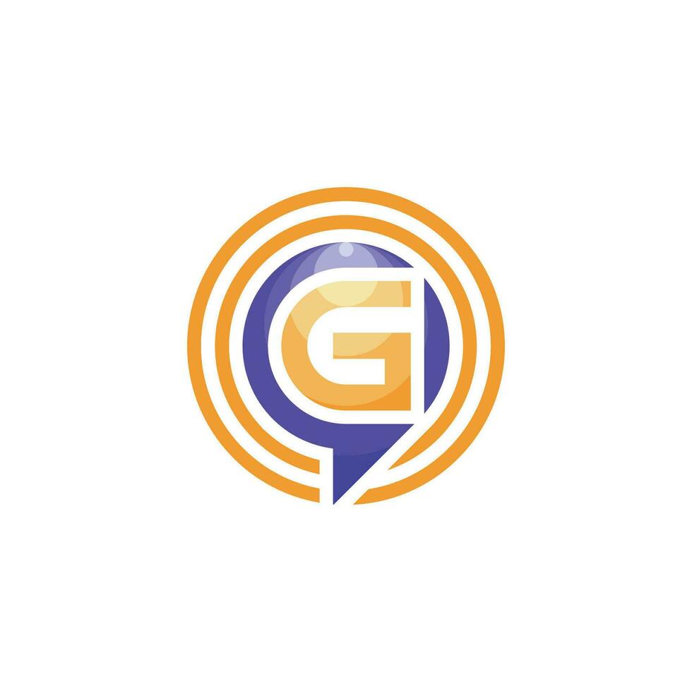 Initial letter G speech bubble chat logo vector