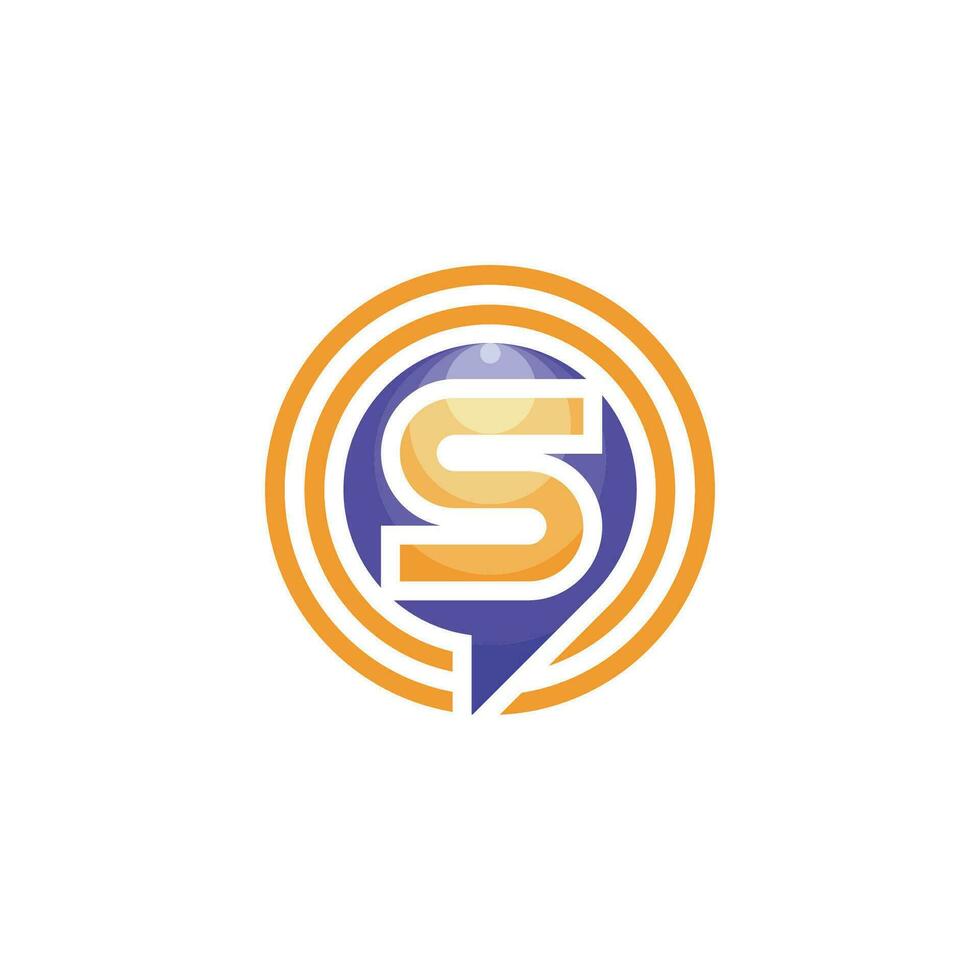 Initial letter S speech bubble chat logo vector