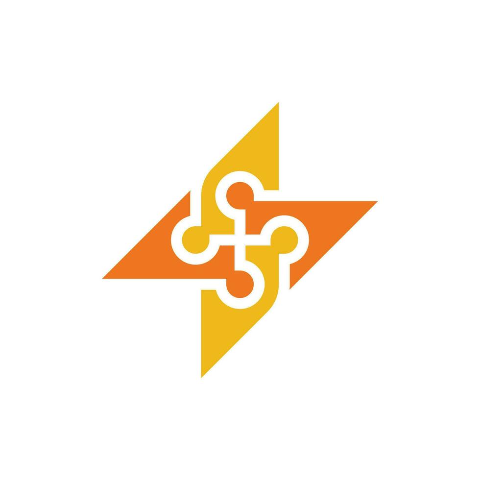 modern bolt community people logo vector
