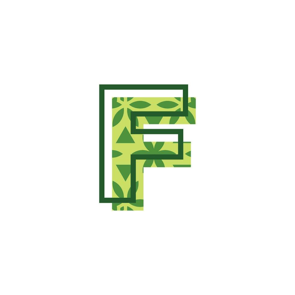 simple and modern letter F natural leaf pattern logo vector