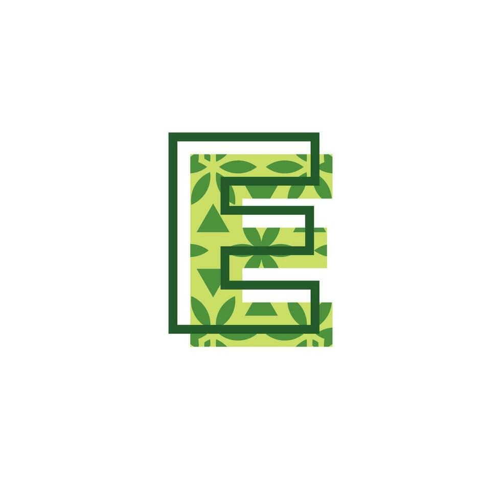 simple and modern letter E natural leaf pattern logo vector