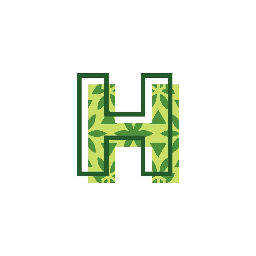 simple and modern letter H natural leaf pattern logo vector