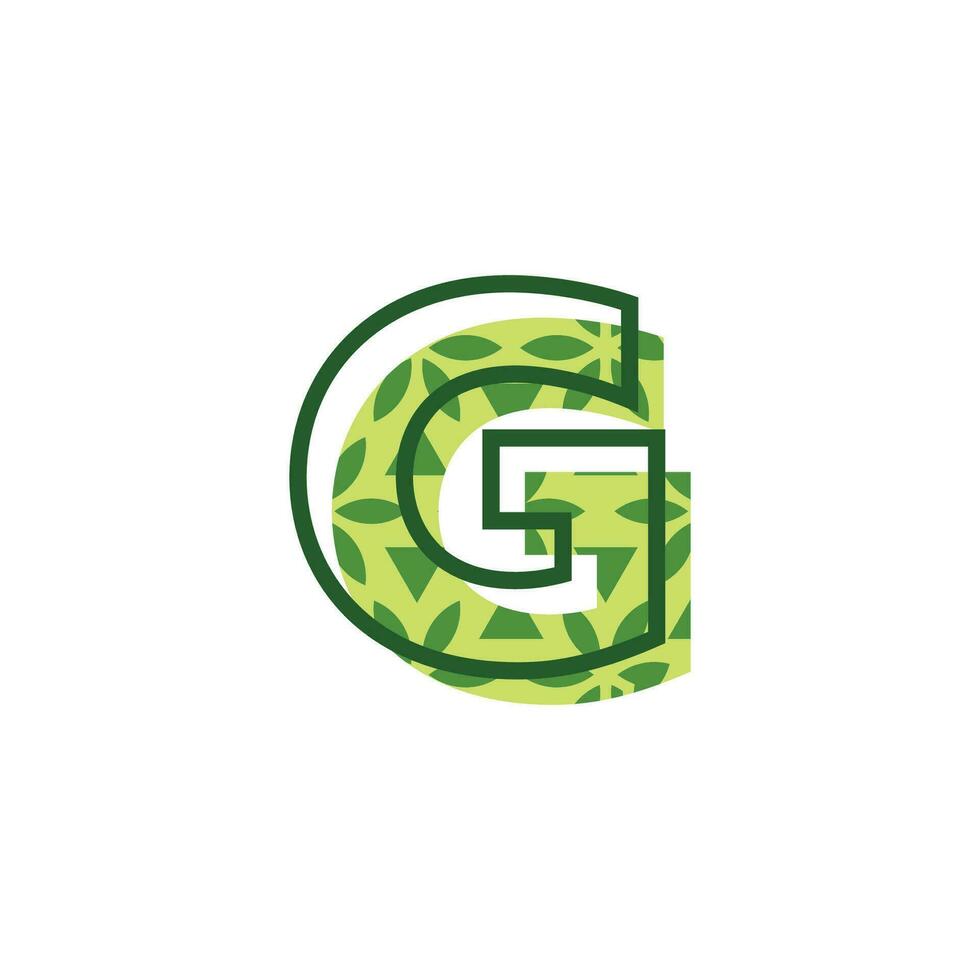 simple and modern letter G natural leaf pattern logo vector