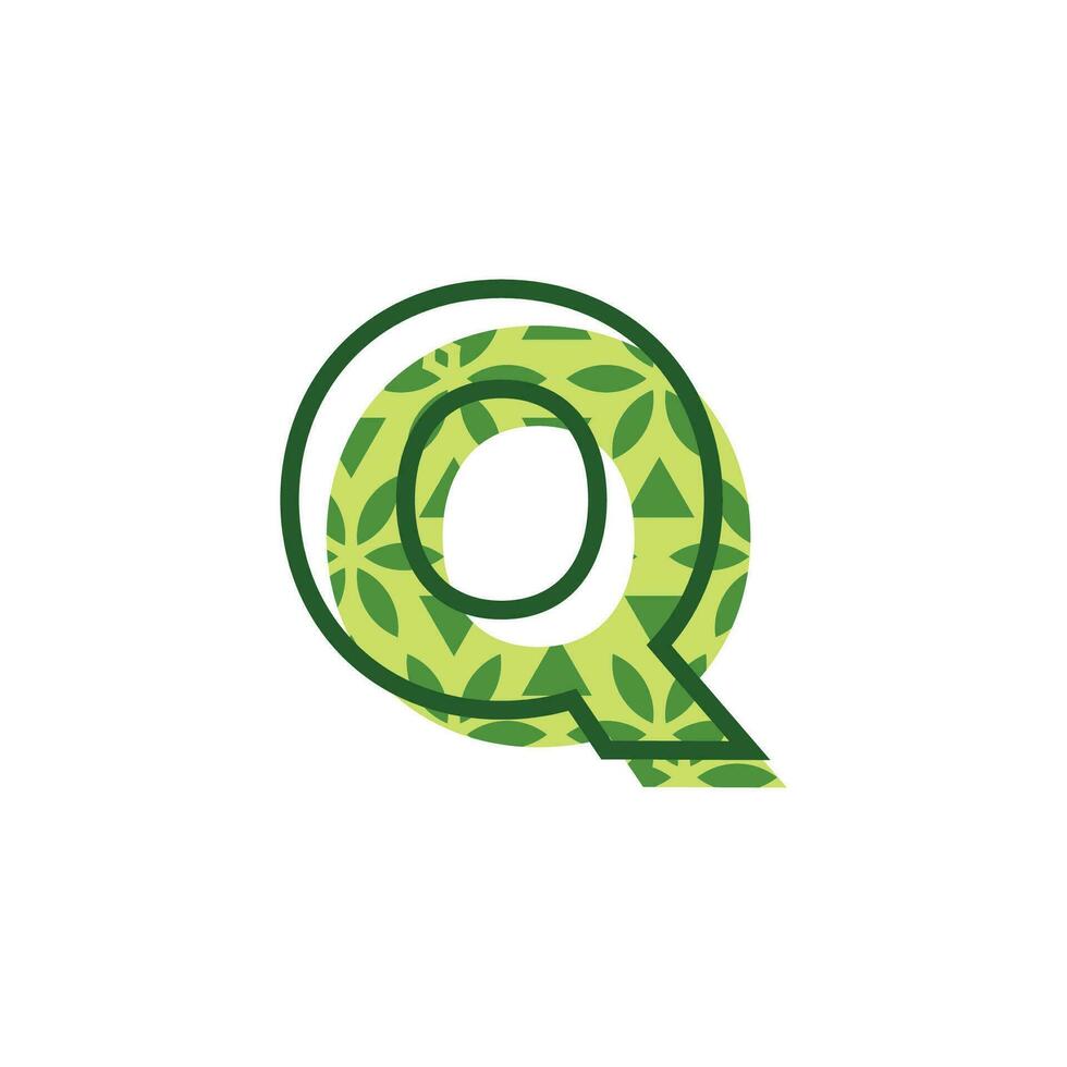 simple and modern letter Q natural leaf pattern logo vector