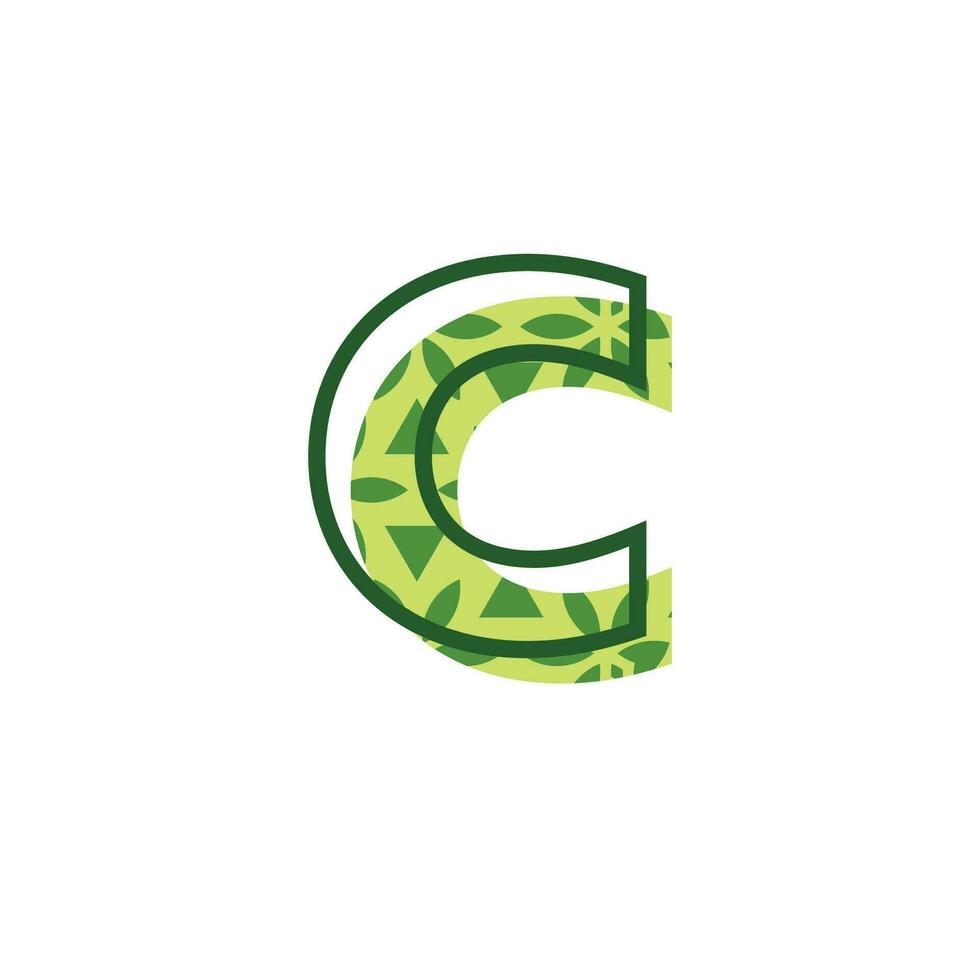 simple and modern letter C natural leaf pattern logo vector