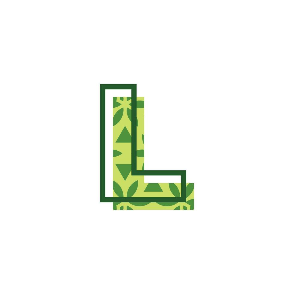 simple and modern letter L natural leaf pattern logo vector