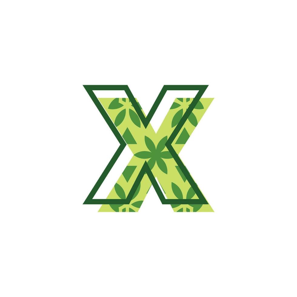simple and modern letter X natural leaf pattern logo vector