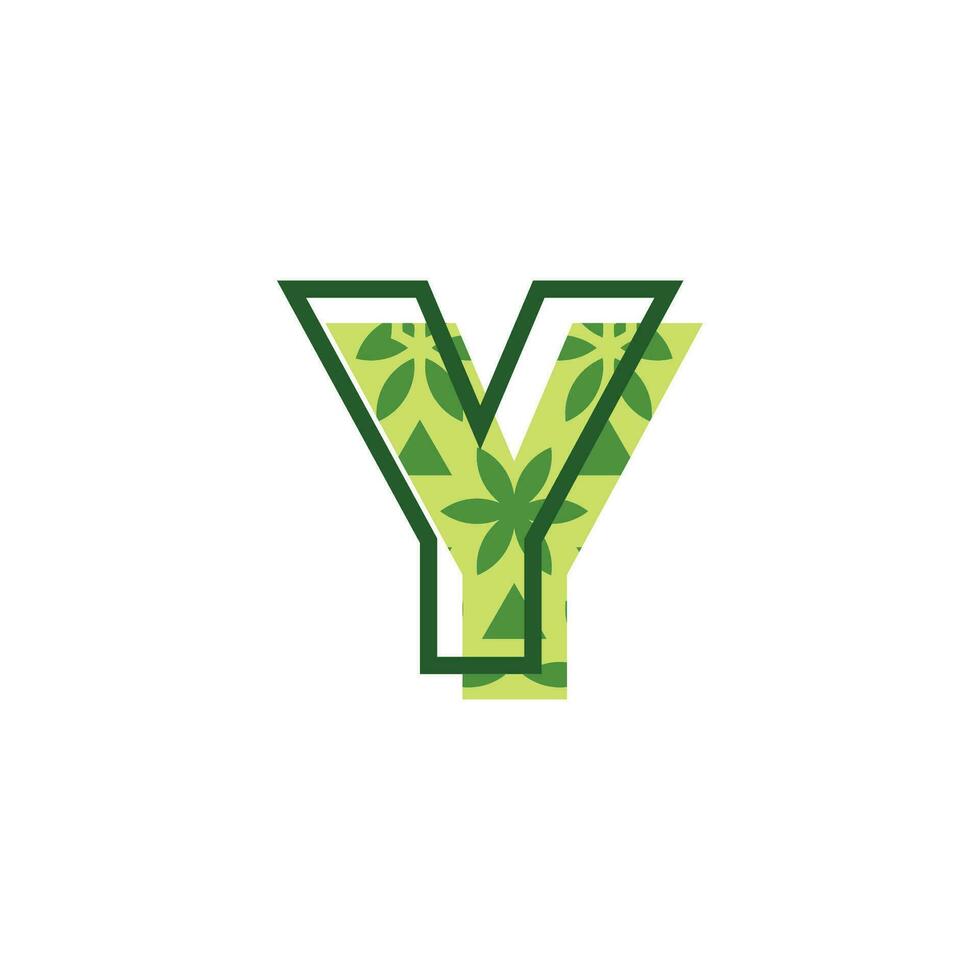 simple and modern letter Y natural leaf pattern logo vector