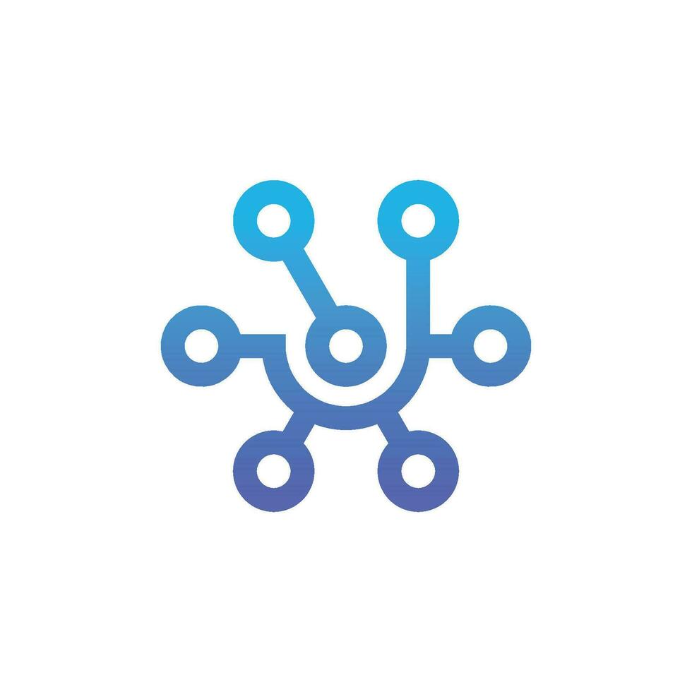 modern and sophisticated letter J network link digital electronic vector