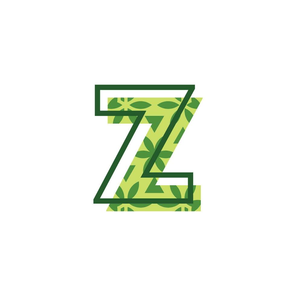 simple and modern letter Z natural leaf pattern logo vector