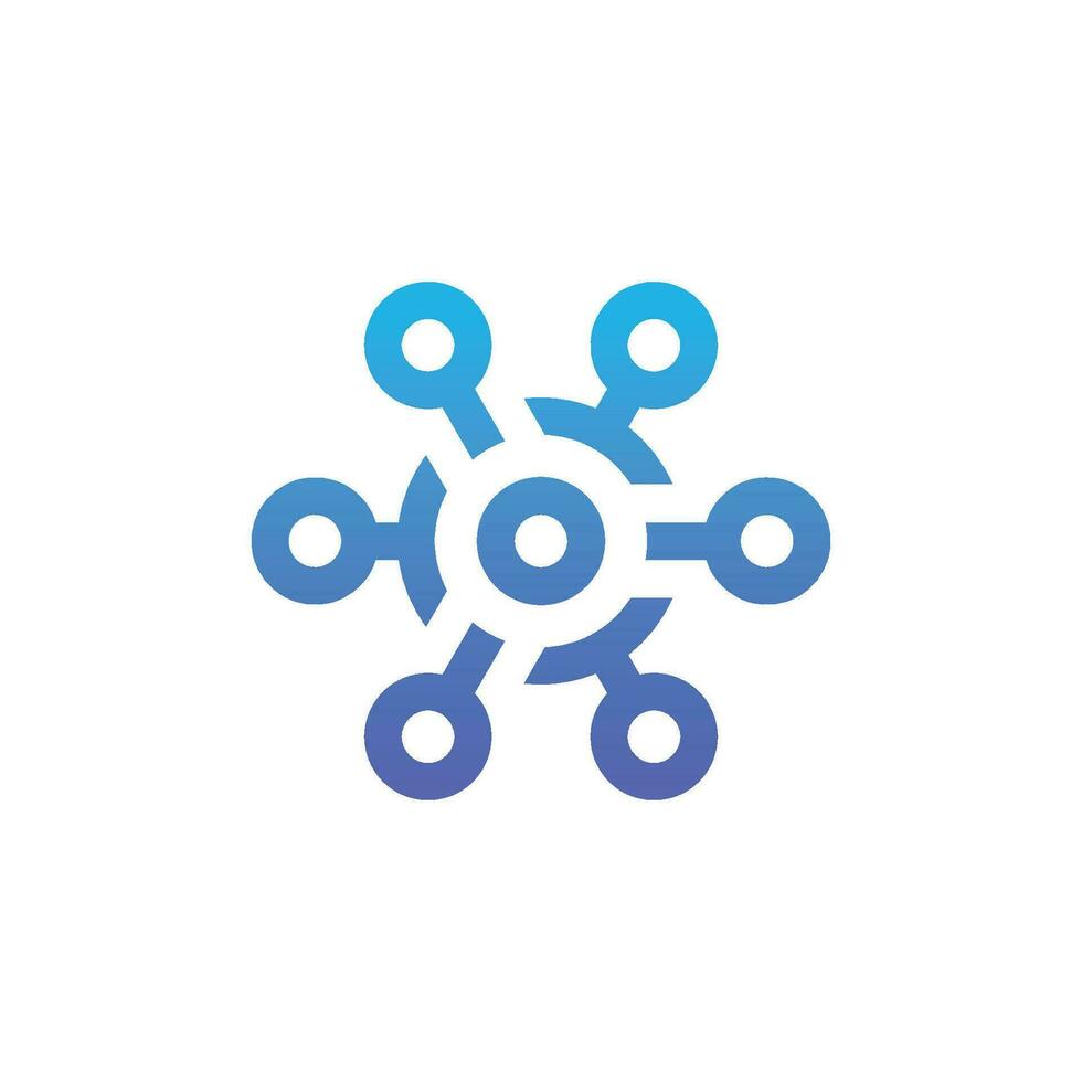 modern and sophisticated letter O network link digital electronic vector