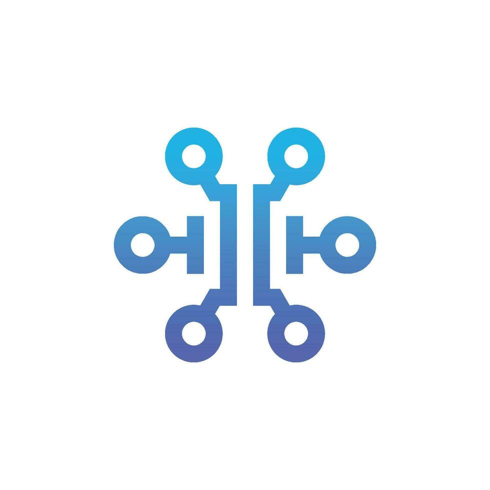 modern and sophisticated letter I network link digital electronic vector
