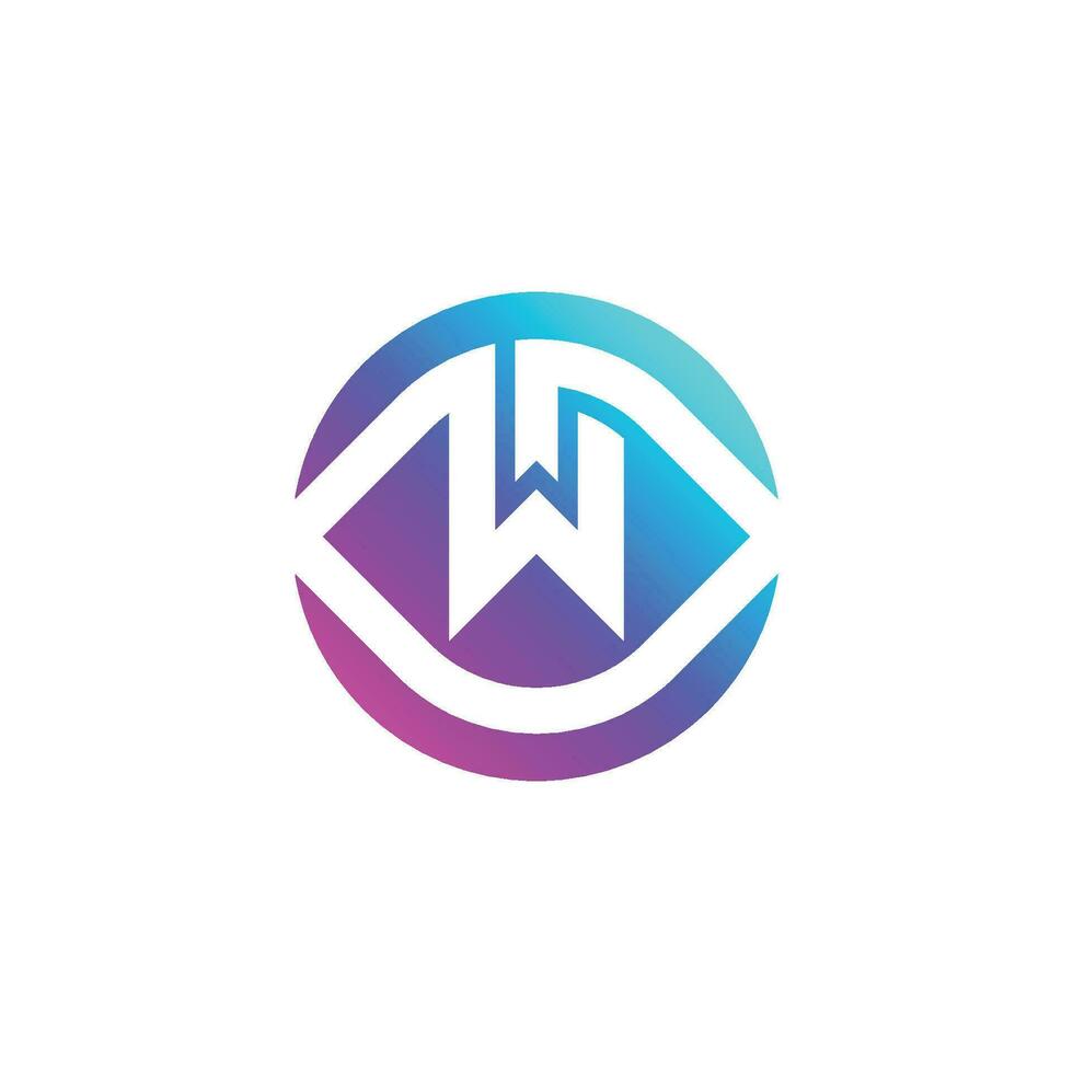 Initial letter W modern eye vision logo vector