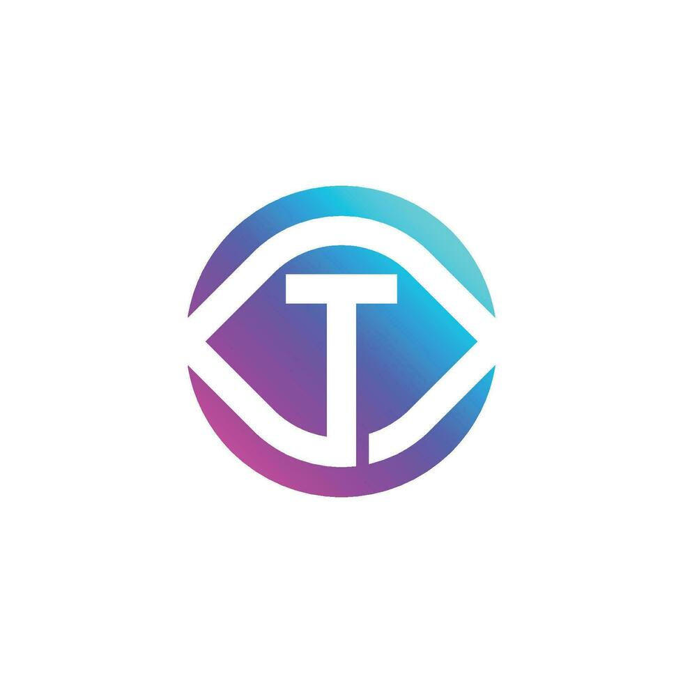 Initial letter T modern eye vision logo vector