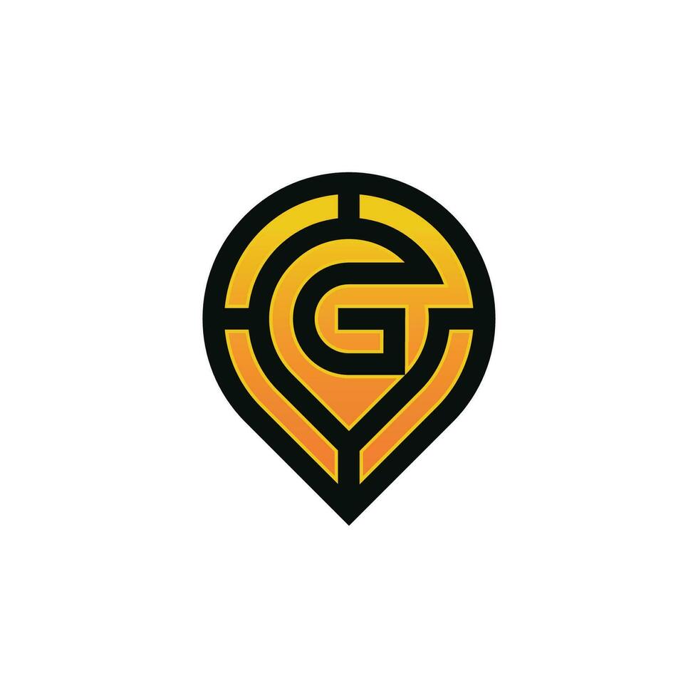 Modern initial letter G pin location map logo vector