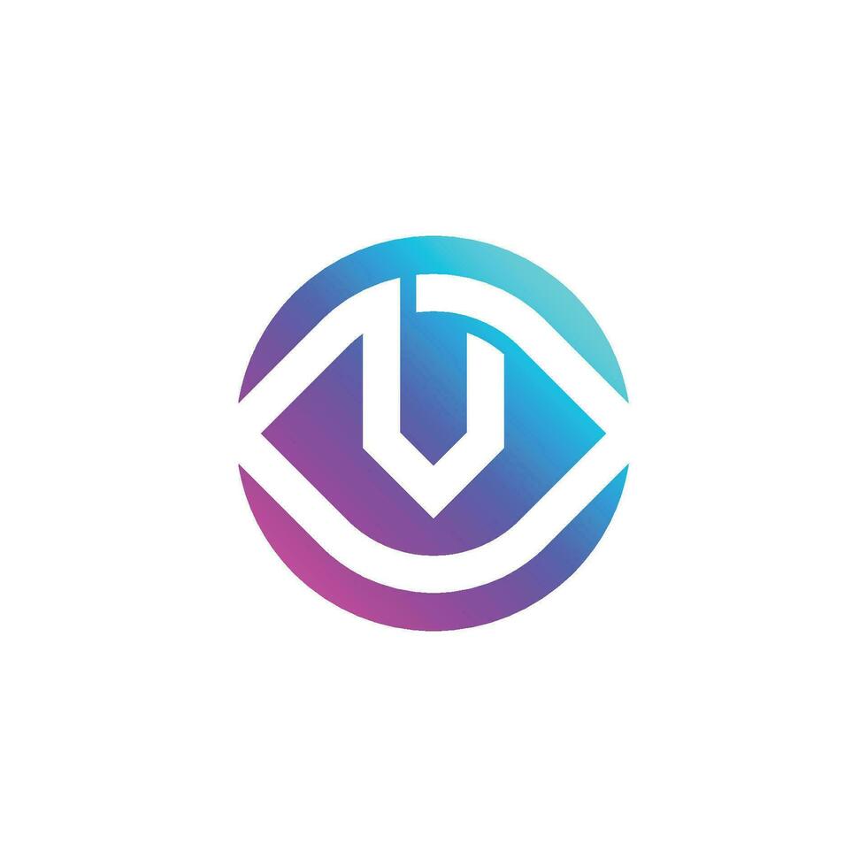 Initial letter V modern eye vision logo vector