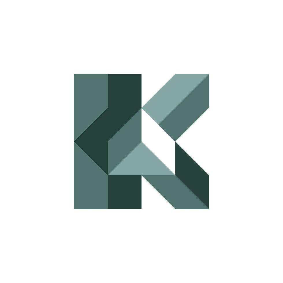 Modern and Flat letter K house building construction logo vector