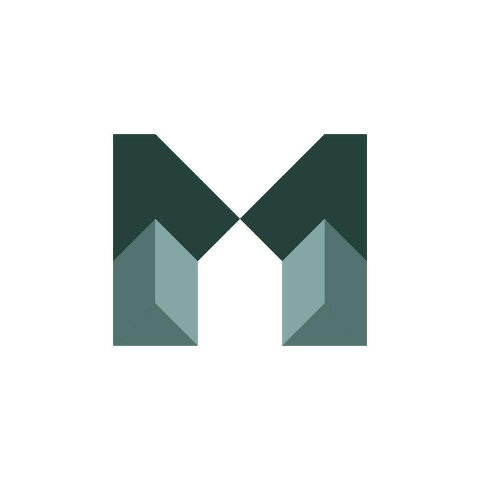 Modern and Flat letter M house building construction logo vector