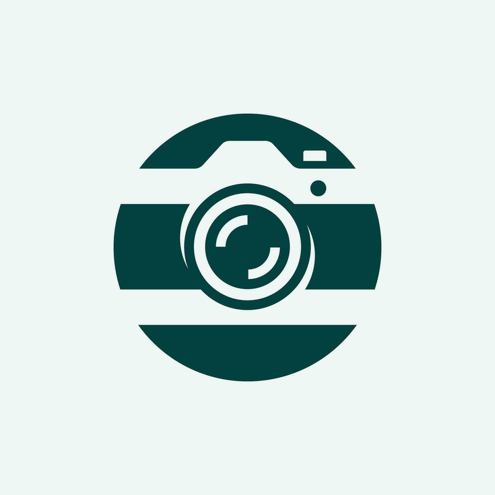 moderno circulo cámara fotografía logo vector