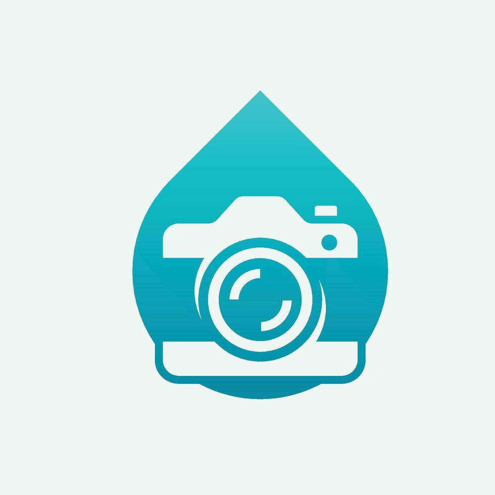 modern droplet camera photography logo vector