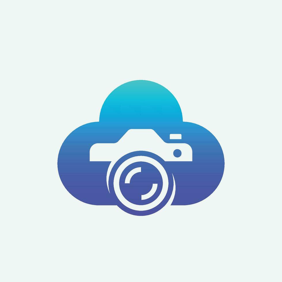 modern cloud camera photography logo vector