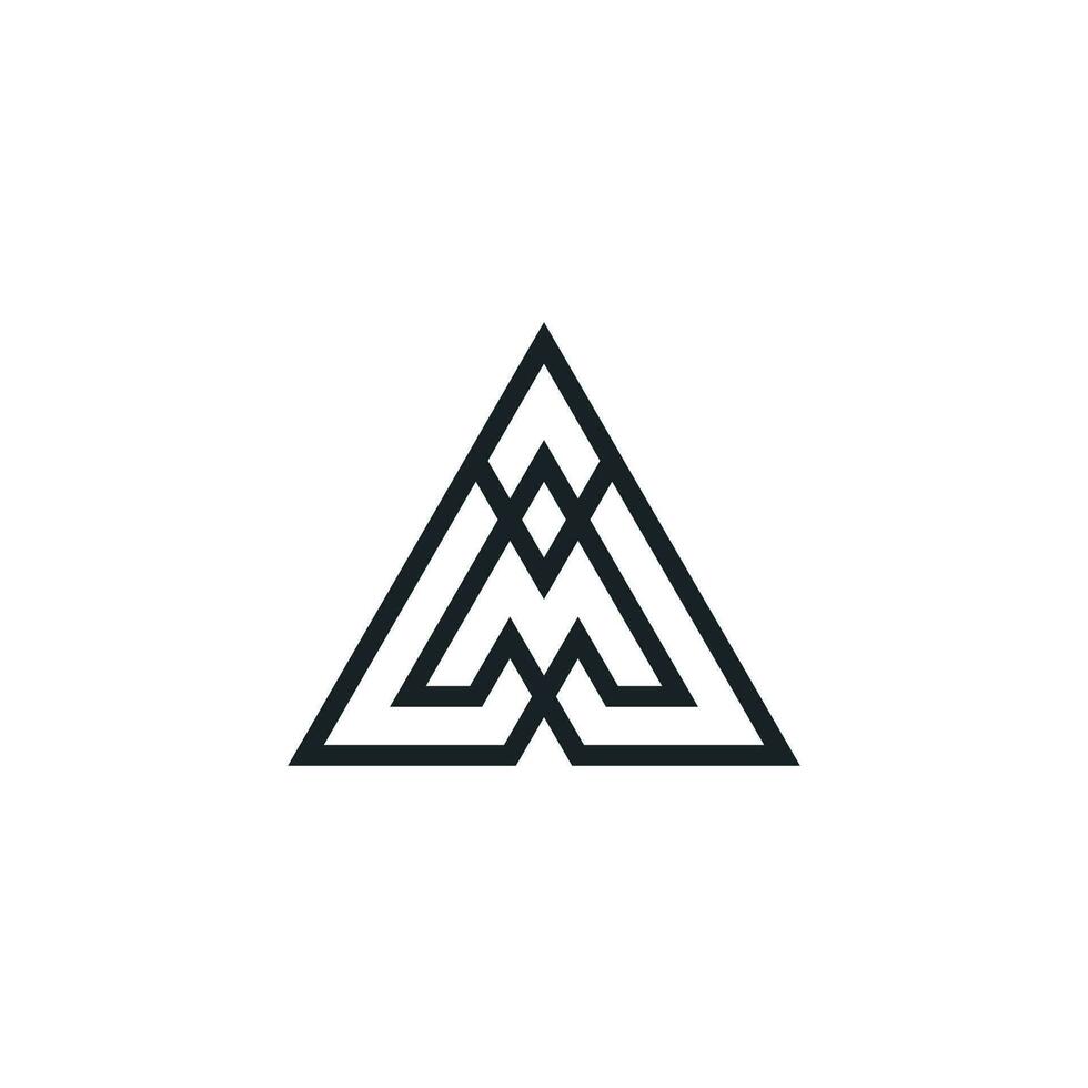 Letter AM or MA logo vector