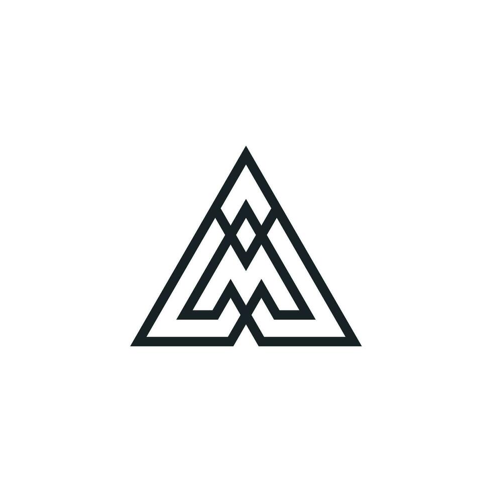 Letter AM or MA logo vector